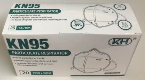 Picture of KN95 PARTICULATE RESPIRATOR  MASKS - BOX 20S                              
